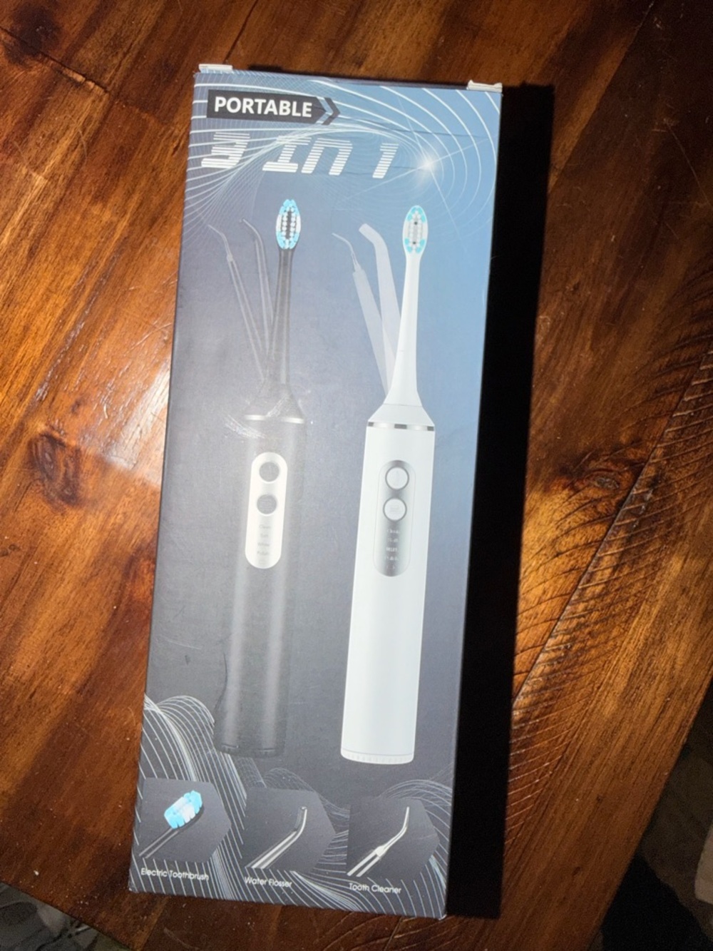 Black Portable Electric water Flossing Toothbrush - 3-in-1